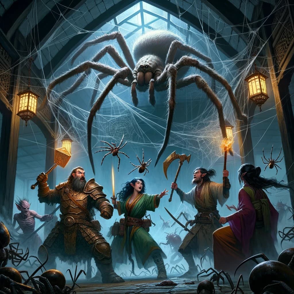 The giant spiders that descended upon our heroes