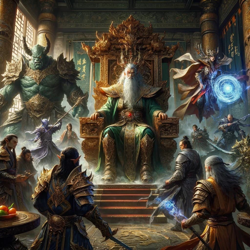 The Jade Regent in his stolen throne