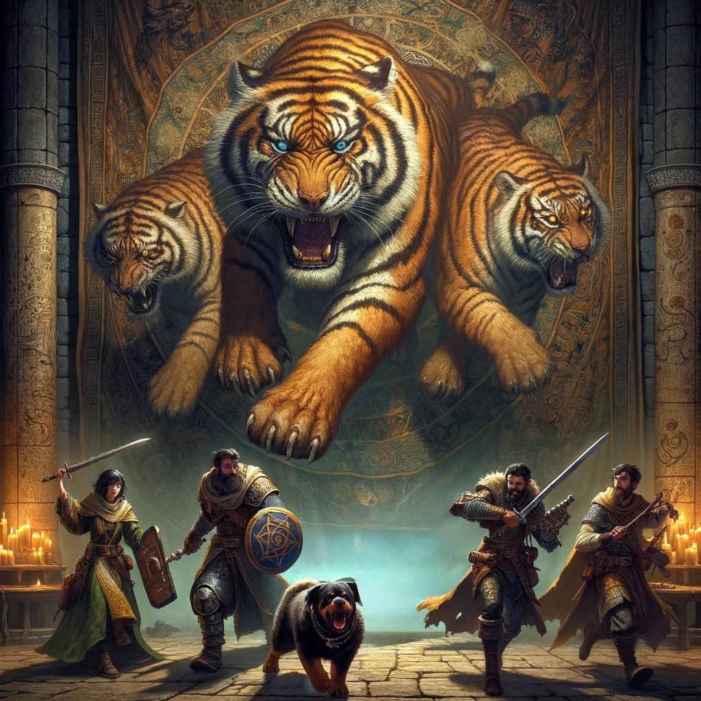 The living tiger tapestry that attacked our heroes